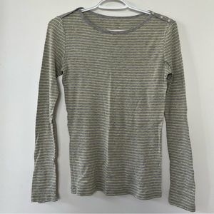 Gap striped long sleeve with shoulder detail